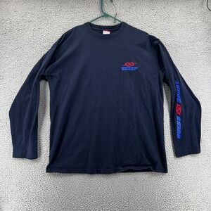 Vintage Guess Sports Long Sleeve Shirt Mens Large Made in USA Navy Blue